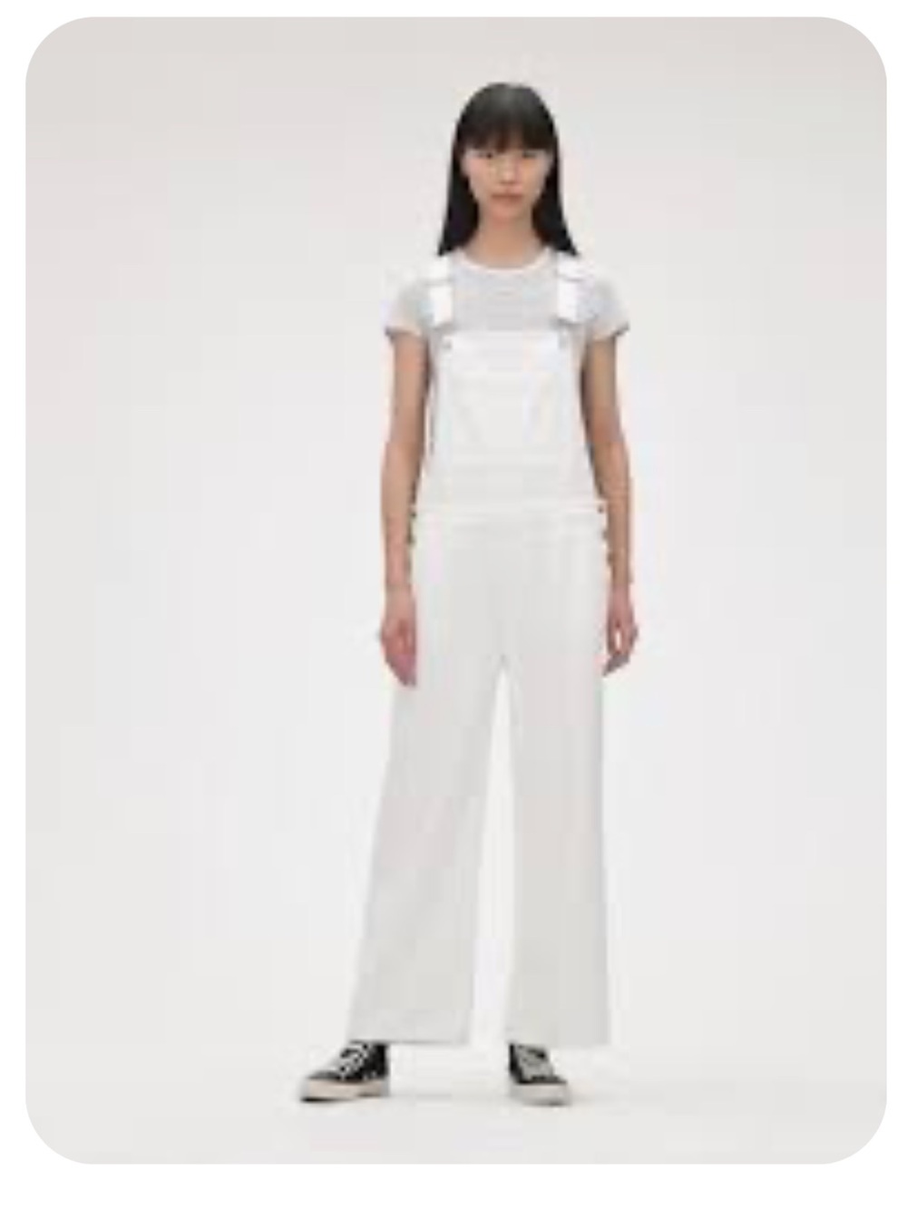 GAP Wide-Leg Crop Length Denim Overalls Salt Small